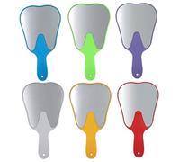 Specchi a mano con manico, 6pcs Specchio portatile a forma di dente per clinica dentale, salone, barbiere o parrucchiere, specchi portatili