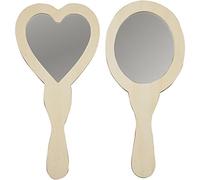Specchi a mano, dimensioni 23-24 cm, compensato, 2asstd