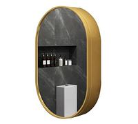 Specchi da Parete Armadietto dei Medicinali con Specchio Armadio con Specchio da Bagno Ovale in Legno Massello Adatto per Ingresso, Camera da Letto Specchio da Bagno con Contenitore