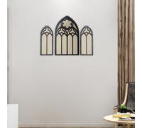 Specchi da parete gotici da 3 pezzi Specchi da parete ad arco per la