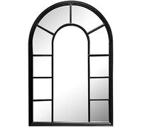 Specchi Decorativi per Finestre, Specchi da Parete in Vetro Ad Arco Rustico di Campagna, Specchi Decorativi nel Corridoio del Soggiorno della Casa Colonica (Bianco, Nero) 51×76,5 Cm, Black