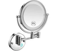 Specchi for Il Trucco Specchio for Il Bagno Rotazione a 360° Specchio for Il Trucco a Doppia Faccia, Rendi i Tuoi Dettagli più Raffinati, Ricaricabile Tramite USB (Color : Silver White)