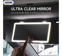 Specchi interni per auto Piastra parasole Specchio per trucco LED HD per ragazze Donne Luce di riempimento ricaricabile Specchio cosmetico sottile universale