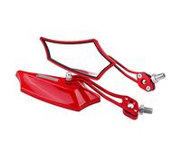 Specchi per moto, Fydun 1 paio di 10 mm 8 mm universale per scooter moto in lega di alluminio vista posteriore specchietti retrovisori 4 colori per la maggior parte di moto e scooter(Rosso)