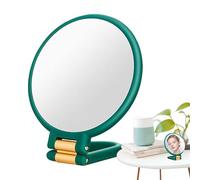 Specchi per trucco personale, specchio grossolano | Specchio da tavolo doppio lato rotondo pieghevole con supporto,Vanità Vetro a mano, vetro da viaggio di ingrandimento per vestire, casa, uso esterno