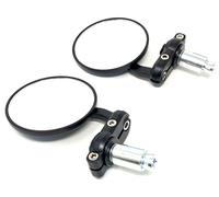 SPECCHI RETROVISORI BAR END NERI CAFE RACE SCRAMBLER MOTO CUSTOM 2PZ OFFERTA