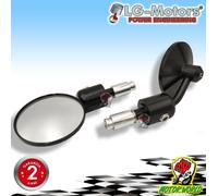 Specchi specchietti retrovisori bar-end neri per manubri da 22 e 25mm CafèRacer
