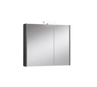 Specchiera 2 ante con lampada a led 80x70x15,5 cm cemento Cemento