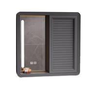 Specchiera Bagno con Luce Angoli Arrotondati Armadietto Bagno Sospeso con Specchio E Luce Scomparto Sotto Lo Specchio Cavi da Collegare Adatto per Il Lavandino e la Toeletta(A,60 * 13 * 70cm)