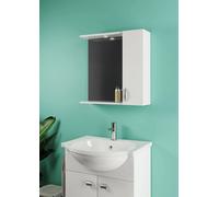 Specchiera bagno un'anta con faretto integrato, colore bianco, (LxPxH): 60x16x57