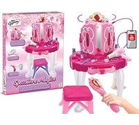 Specchiera Bambina Giocattolo Trucco Bambina 3 Anni Trucco di Bambina Bambini Trucchi Sgabello Giocattolo Accessori da Specchiera Specchio Toeletta Regallo