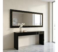 Specchiera Barocca Madrid Nero e Oro con Cornice in Legno Specchio su Misura Per