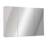 Specchiera da Bagno 3 Ante in Legno Rovere 90x60x13.5 cm