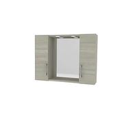 SPECCHIERA DA BAGNO PENSILE DOPPIO 'DIA' cm 77 x 16 x h.57 - rovere grigio SAVIN