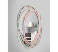 Specchiera da parete in legno tagliata al laser ARISA 95x73xh 6 cm cornice colori Sabbia,Ghiaia,Rosa multicolor
