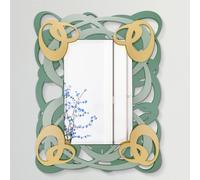 Specchiera da parete in Legno tagliata al laser TWIST 76x10xh 6 cm -posizionabile Verticale cornice colori verde acqua giallo verde