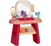 Specchiera Giocattolo per Bambini Tavolo Toeletta con Accessori e Rubinetto Rosa