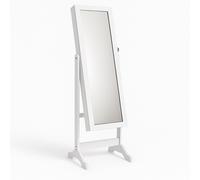 Specchiera Portagioie Armadietto Portagioielli Basculante Specchio Legno Bianco