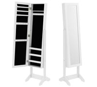 Specchiera Portagioie Armadietto Portagioielli con Specchio Legno Bianco