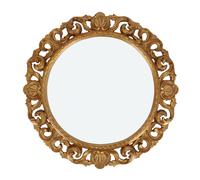 Specchiera tonda in legno foglia oro da 63 cm da appendere a parete o bagno