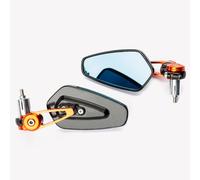 Specchietti 22mm Manubrio Moto Retrovisori Metallo Universali Ovali Arancione
