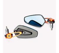Specchietti 22mm Manubrio Moto Retrovisori Metallo Universali Ovali Arancione