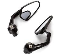 Specchietti 22mm Manubrio Moto Retrovisori Metallo Universali Ovali Nero