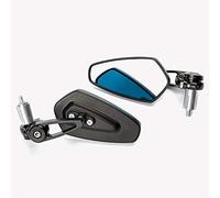 Specchietti 22mm Manubrio Moto Retrovisori Metallo Universali Ovali Nero