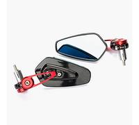 Specchietti 22mm Manubrio Moto Retrovisori Metallo Universali Ovali Rosso