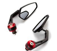 Specchietti 22mm Manubrio Moto Retrovisori Metallo Universali Ovali Rosso