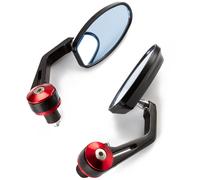 Specchietti 22mm Manubrio Moto Retrovisori Metallo Universali Ovali Rosso