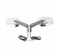 Specchietti Bar End Moto Per VRSCF Per V-Rod 2009 2010-2017 1 Coppia Moto Muscle Specchietti Retrovisori LED Indicatori Direzione Nero Argento Cromato(Chrome)