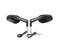 Specchietti Bar End Moto Per VRSCF Per V-Rod 2009 2010-2017 1 Coppia Moto Muscle Specchietti Retrovisori LED Indicatori Direzione Nero Argento Cromato(Black)