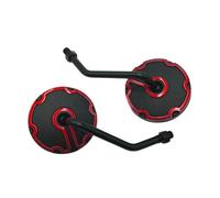 Specchietti girevoli per moto Specchietto retrovisore professionale per moto in vetro, adatto per specchietto GY6, specchietto retrovisore girevole regolabile(Red)