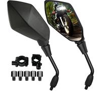 Specchietti laterali per moto, 2 specchietti retrovisori universali per moto, con punte per manubrio da 7/8", 5 bulloni filettati da 10 mm e 8 mm inclusi per moto e bicicletta