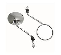 Specchietti Laterali Retrovisori Coppia Di Specchietti Retrovisori Per Moto E Scooter Cromati Argentati, Universali, Con Filettatura Da 8 Mm, Per Estremità Del Manubrio