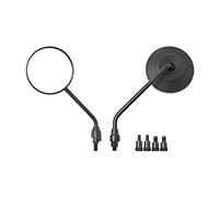 Specchietti Manubrio 2 Pezzi Universale Retro Regolabile Nero Opaco Argento Rotondo Specchietto Retrovisore Moto Scooter E-bike Specchio Convesso Lato Posteriore Specchietto Retrovisore(Black)