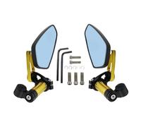 Specchietti Manubrio Specchietto retrovisore pieghevole CNC per moto, rotazione a 360°, vetro blu HD antiriflesso, universale M6 per viti per M8 M10