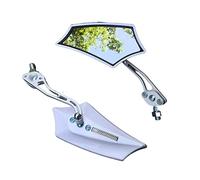Specchietti Moto 2pcs Motorcycle Lato destro 8mm 10mm. Specchi retrovisori con viti modificabili universali Specchietti Scooter(White)