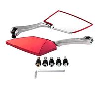 specchietti moto barracuda rossi + Specchio retrovisore, specchietto retrovisore per moto di lusso in lega di alluminio rosso(Rosso)