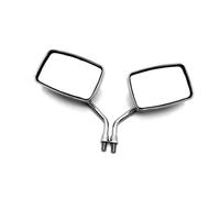 Specchietti Moto Coppia Di Specchietti Retrovisori Universali Rettangolari Per Moto 10 Mm Cromati Per Moto E Scooter Specchietti Laterali Moto(Chrome)