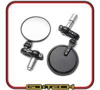 SPECCHIETTI MOTO MANUBRIO BAR END REGOLABILI CAFE RACER SPECCHI RETROVISORI NERI