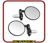 SPECCHIETTI MOTO MANUBRIO BAR END SPECCHI RETROVISORI CAFE RACER REGOLABILI NERI