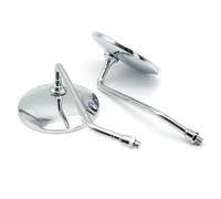 Specchietti Moto Manubrio Coppia Di Specchietti Retrovisori Cromati Per Moto E Scooter, Universali, Con Filettatura Da 10 Mm, Rotondi, Ovali E Convessi