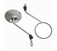 Specchietti Moto Manubrio Coppia Di Specchietti Retrovisori Per Moto, Scooter, Universali, Rotondi, Ovali, Convessi, Con Filettatura Da 8 Mm, Argento Moto Specchietto Retrovisore
