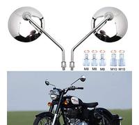 Specchietti moto manubrio, Cromati Specchietti retrovisori laterali adatti con bulloni filettati M8 M10 in senso orario e antiorario per scooter Street Bike Cruiser Chopper Sport Bike ATV