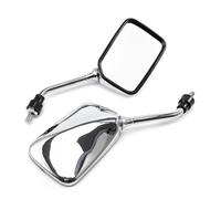 Specchietti Moto Manubrio Specchietti Retrovisori Laterali Per Moto In Metallo Rettangolari Retrò Da 10 Mm, Cromati, Universali, Per Accessori Per Moto