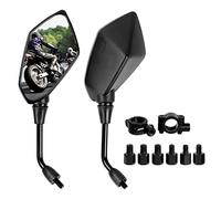 Specchietti Moto Manubrio Universali - 2 Pezzi Retrovisori Omologati Con Morsetto 22mm, Filettato 8mm/10mm per Street Bike, Sport Bike, Scooter, Cruiser