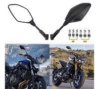Specchietti Moto Omologati Universal 8MM 10MM Retrovisori Moto Specchio per Dirt Bike Street Bike Quad Cruiser ATV Scooter CB1000R CBR500R YZF R125 125R MT07 MT09 Nero.