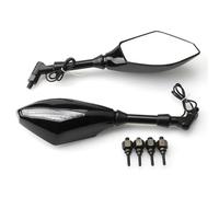 Specchietti Moto Per Kawasaki Per Z800 Specchietto Retrovisore Per Moto M10 Con Indicatore Di Direzione A LED Accessori Moto(Nero)